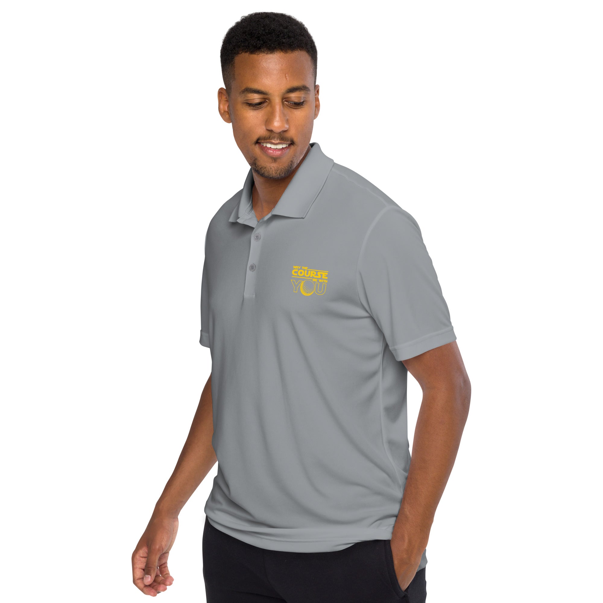 Adidas 'May The Course Be With You' Performance Polo Shirt (Yellow 