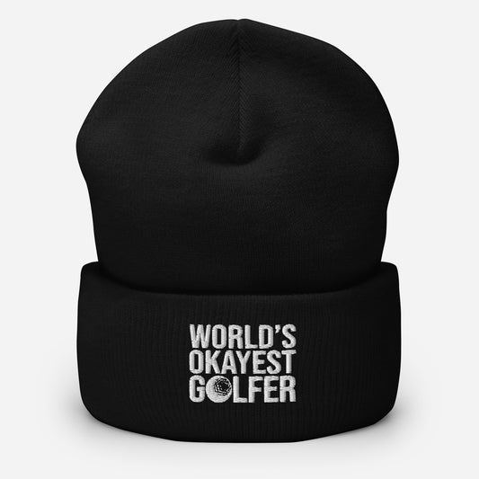 World's Okayest Golfer Beanie (Black, Dark Grey, Green, Navy, Red)